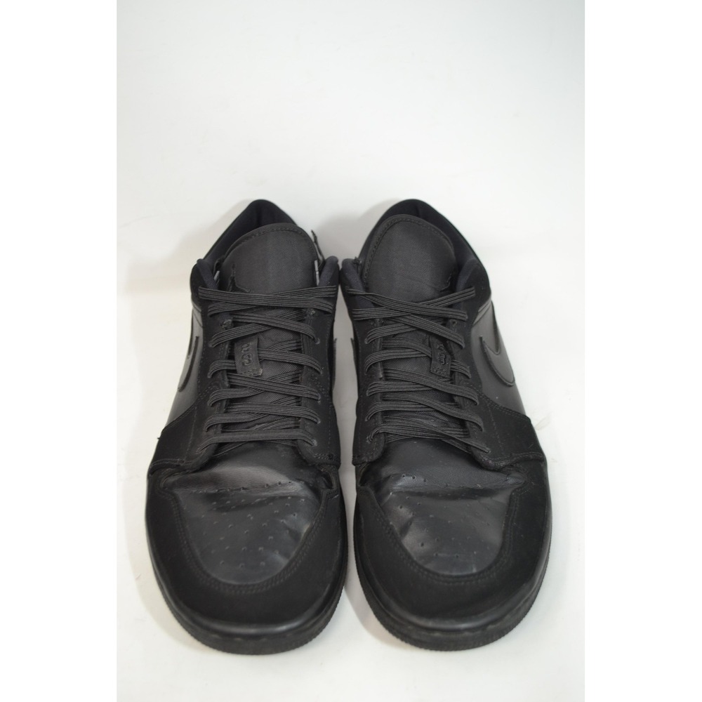 Air Jordan 1 Low Shoes Mens Size 10 Black Triple Black 553558-025 Nike Sneakers - Picture 4 of 16